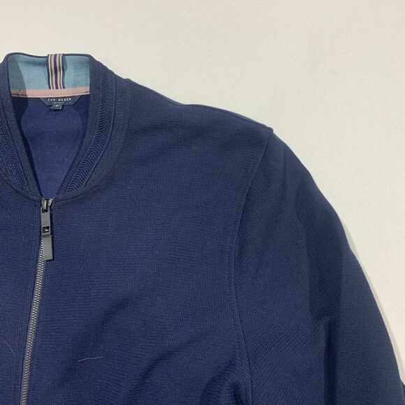 Ted Baker London Zip Up Jacket Men’s Blue Size 5 - Picture 3 of 12
